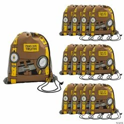 Discount 🛒 12" x 15" Dig VBS Medium Nonwoven Drawstring Bags - 12 Pc. 🎁