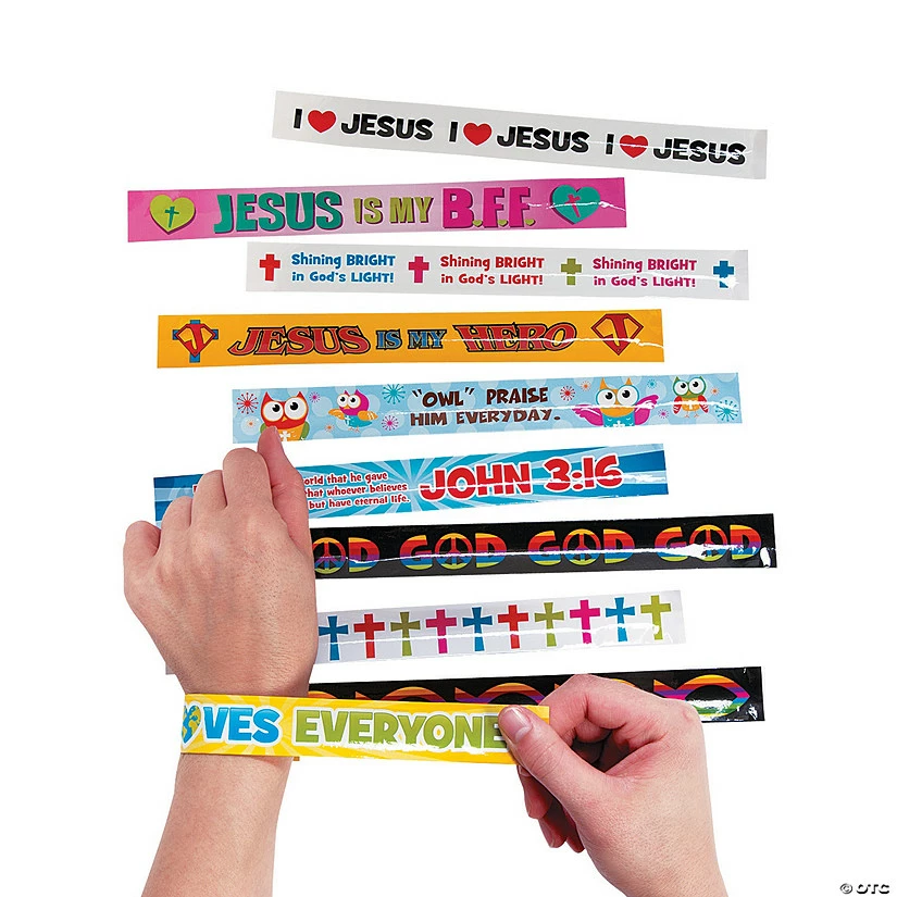 Cheap 🥰 Religious Slap Bracelet Assortment - 50 Pc. ✔️ 4 Cheap 🥰 Religious Slap Bracelet Assortment - 50 Pc. ✔️ - Image 2