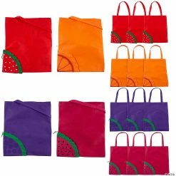 Outlet β 14 1/4" x 16 1/2" Large Foldable Fruit Nonwoven Tote Bags - 12 Pc. π