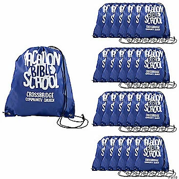 Coupon 🎉 Personalized Large VBS Drawstring Bags - 24 Pc. 🎉 -VBS Costumes & Accessories Shop 14105766