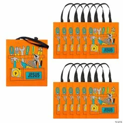 Outlet ๐ 15" x 17" Large Construction VBS ๐งฐ Toolbox Nonwoven Tote Bags - 12 Pc. ๐