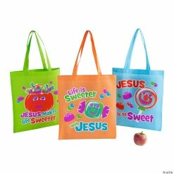 Best Pirce 🛒 16 1/2" x 15" Large Truth & Treats Nonwoven Tote Bags - 12 Pc. 👍