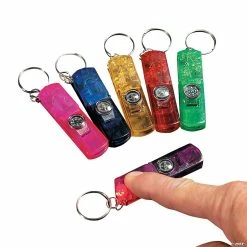Cheap 😉 3-In-1 Whistle, Toy Compass & Light-Up Keychains - 12 Pc. 😉