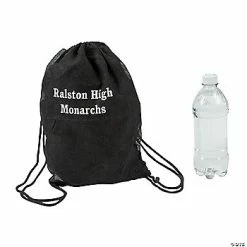 Coupon 😉 Personalized Black Drawstring Bags- 12 Pc. 😍