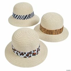 Wholesale 😀 Adult’s Pith Helmets with Animal Print Band - 12 Pc. ✨