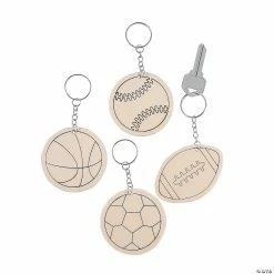 Deals 🎉 Color Your Own Sports Ball Keychains - 12 Pc. 😍