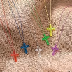 Outlet ⭐ Crystal Cross Necklaces - 48 Pc. ✔️ -VBS Costumes & Accessories Shop crystal cross necklaces 48 pc 24 2900 a04