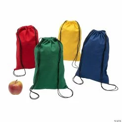 Wholesale β DIY Medium Colorful Canvas Drawstring Bags - 12 Pc. β€οΈ