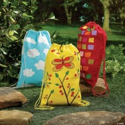 Wholesale ⭐ DIY Medium Colorful Canvas Drawstring Bags - 12 Pc. ❤️ -VBS Costumes & Accessories Shop diy medium colorful canvas drawstring bags 12 pc 57 9195 a05