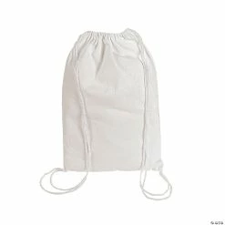 Cheap 😍 DIY Medium White Canvas Drawstring Bags - 48 Pc. 😀