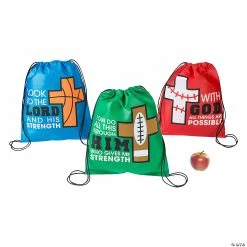 Wholesale ⌛ Medium God’s Team Drawstring Bags - 12 Pc. 😍