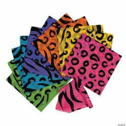 Flash Sale ๐ฅ Neon Animal Print Bandanas - 12 Pc. ๐