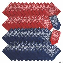 Wholesale 👏 Red & Blue Bandana Assortment - 48 Pc. 🌟